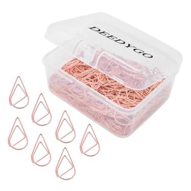 Imagem de 250 peças de clipes de papel fofos em ouro rosa em forma de gota (lágrima), clipes de papel de aço inoxidável para escritório, material escolar, convites de casamento, scrapbookmarks, agendas para
