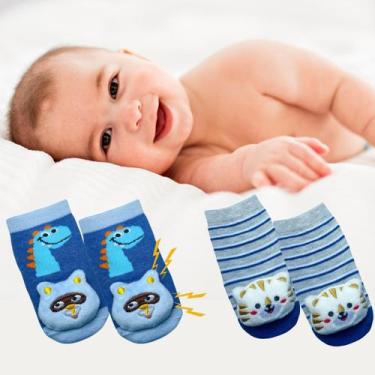 Imagem de Kit 2 Pares Meia menino bebê e recém nascido antiderrapante - Rupee, 1