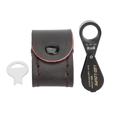 Imagem de Lupa de Joalheiro 40X, Microscópio de Bolso Com Luz UV LED Com Design Portátil Compacto para Inspeção DIY, Lupa de Aumento Dobrável, Verificação de Dinheiro