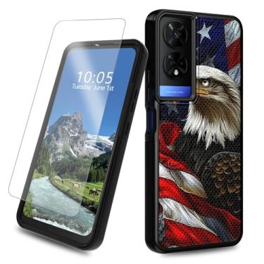 Imagem de DIGTIALL Capa para celular TCL 50 XE 5G com protetor de tela de vidro temperado híbrido de camada dupla resistente à prova de choque para TCL 50XE 5G, lindo pássaro aquarela