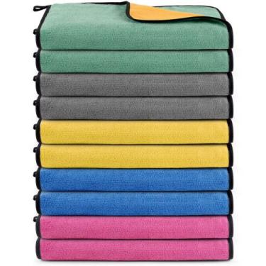 Imagem de Kit 10 Panos Multiuso Em Geral Dupla Face Flanela Microfibra / Toalha 