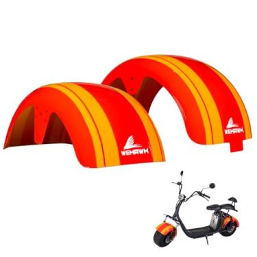Imagem de Kit Par de Paralama Para Scooter Elétrica Personalizado Wehawk Aro 8 e 10 (Laranja/Amarelo)