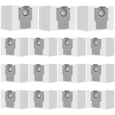 Imagem de Pacote com 15 sacos de pó de substituição para Roborock Saros 10/10R/Qrevo/Q Revo/S/Qrevo Pro/Plus/MaxV/Master/Curv/Edge/S8 MaxV/S8 Max Ultra Robot Aspirador, Sacos descartáveis de grande capacidade