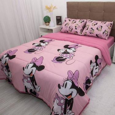 Imagem de Edredom Casal Mickey & Minnie Disney Malha 100% Algodão 200x220cm