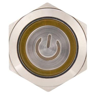 Imagem de Interruptor de Botão de Concha de Aço Inoxidável 4 Pinos de 19 Mm Com Leve IP65 12-24VDC Aplicável para Controle Industrial (Amarelo)
