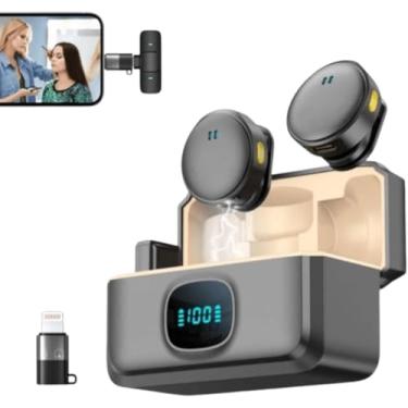 Imagem de Microfone Lapela Redondinho Duplo Imã Tipo C e Lightning