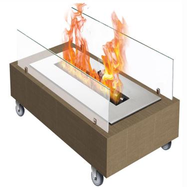 Imagem de Lareira Ecológica Completa Saro Armação De Madeira 45 Cm Lm30