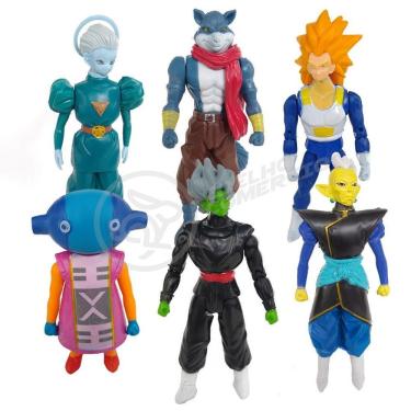 Imagem de Kit Conjunto 6 Boneco Vegeta Ssj3 Dragon Ball Super 15Cm