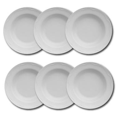 Imagem de Conjunto De Pratos Fundos Germer Cottage Em Porcelana 6 Peças Branco