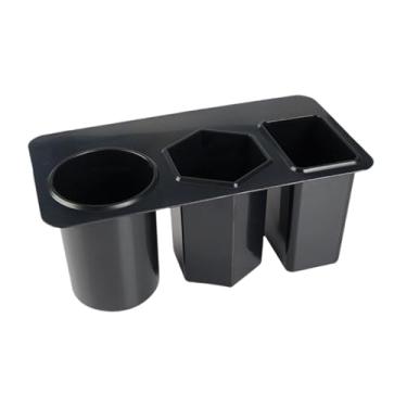 Imagem de YWJLQH Organizador de mesa para mesa, organizador leve para mesa, porta-esmaltes e maquiagem, prático com 3 compartimentos, caixa para casa, Branco