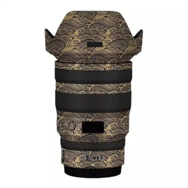 Imagem de Adesivo de câmera antiarranhões com tampa de lente para Nikon z 24-70 mm F2.8S Película protetora decalque protetor corporal 24-70 2,8 (contorno preto brilhante)