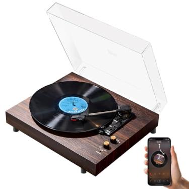 Imagem de Zenkon Vitrola Toca Discos Vinil, Toca Discos Audio Technica Estéreo Surround, Tocador de Vinil com Tempo de Espera Super Longo, Toca Discos Bluetooth Fácil de Usar