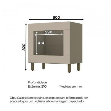 Imagem de Balcão Forno Embutir Connect Duna/Cristal - Móveis Henn, Duna/Cristal