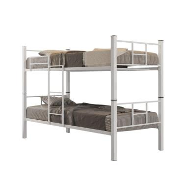 Imagem de Beliche Solteiro Padr&atilde;o A&ccedil;o Vira 2 Cama Escada Grade Prote&ccedil;&atilde;o &lrm; Branco