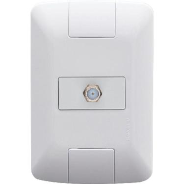 Imagem de Conjunto Placa Com Tomada Tv Sat Aria Branca - Tramontina