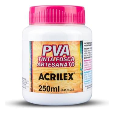 Imagem de Tinta Pva Branco Artesanato 250ml - Perfeita para Decoração de Móveis Objetos Artesanais À Base de Látex PVA e Água