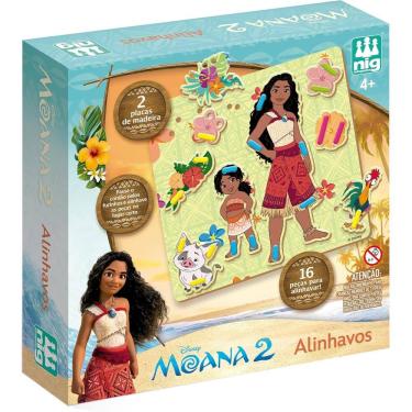 Imagem de Moana 2 Alinhavo Princesas Disney Jogo Educativo Em Madeira Com 24 Peças
