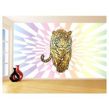 Imagem de Papel De Parede 3D Animais Pop Art Tigre Felino 3,5M Pxa128 - Você Dec