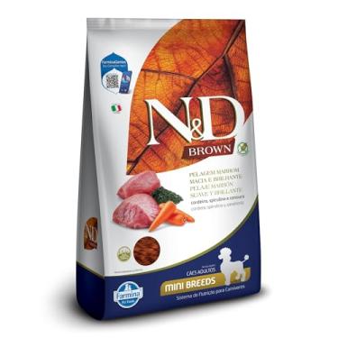 Imagem de N&D Brown para Cães Adultos de Raças Mini e Pequenas Sabor Cordeiro, Spirulina e Cenoura 2Kg
