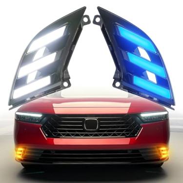 Imagem de Luz de para-choque frontal LED DRL sequencial sequencial luzes de neblina para Honda Accord 2023-2025 lâmpadas de circulação diurna