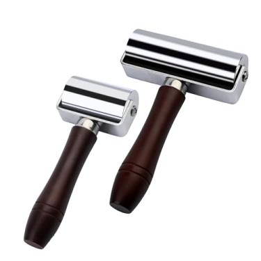 Imagem de Rolo de borda de prensa de couro de 60 mm + 100 mm, rolo de madeira para artesanato de couro, rolo de costura para couro, ferramenta de laminação de artesanato de couro para artesanato em couro