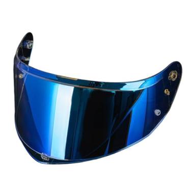 Imagem de JicSuXi Protetor de capacete, lente de viseira de capacete anti-riscos, acessórios para motocicleta, protetor de vento, substituição direta para Ff808, Aurora Azul