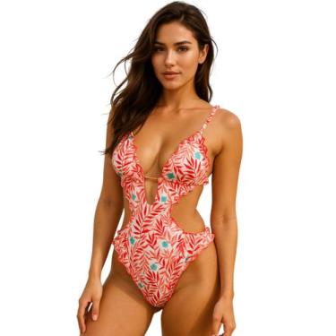 Imagem de Maiô Feminino Engana Mamãe Com Bojo Estampado e Calcinha Empina Bumbum