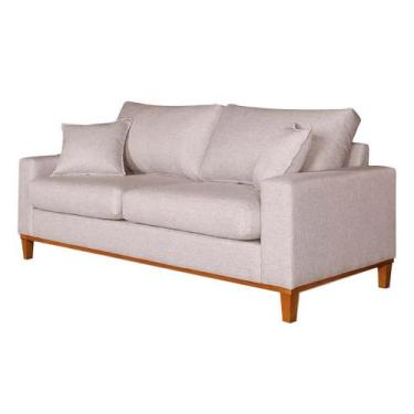 Imagem de Sofá 3 Lugares Confortável com Base Resistente Madeira Linho - Balaqui