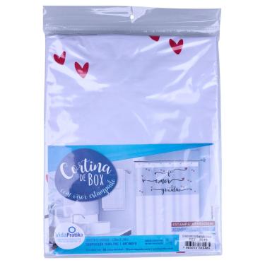 Imagem de Cortina para Box 138x198cm PVC com Ilhós Vida Pratika Branca