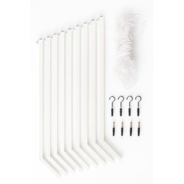 Imagem de 10 Hastes para muro proteção para gatos 65cm com Rede de proteção