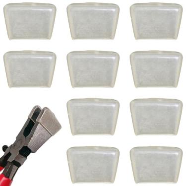 Imagem de FMHXG 10 peças de alicate de vidro abridor de limites de azulejo elétrico mangas de borracha pvc mangas transparentes 5 pares de pontas de borracha chaveiro pressione alicate de corte kit de ponta de