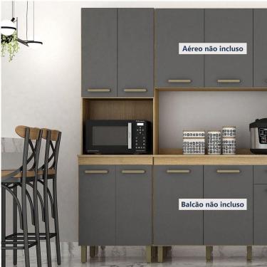 Imagem de Paneleiro Com Nicho 4 Portas São Luis Valdemoveis Cinamomo/grafite