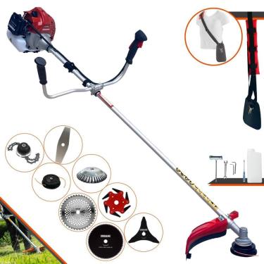 Imagem de Máquina de Cortar Grama Profissional À Gasolina Kawashima BCJ431L 43cc 10.000rpm 1,7HP de Potência 10.000rpm Roçadeira Completa Com 8 Opções de Cortes