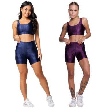 Imagem de KIT 2 Top e Short New Zig 3D Vekyo Conjunto Para Academia Treino Moda Fitness Feminina-Feminino