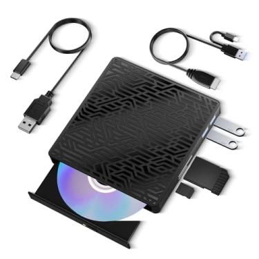 Imagem de Queimador Blu Ray 5 em 1, leitor de CD DVD externo multifuncional com entrada USB TF SD para PC e laptop compatível com Windows 7 8 11 XP Mac.