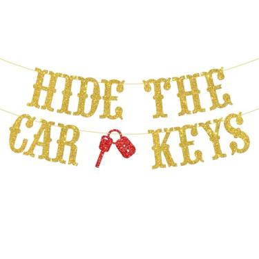 Imagem de Banner Hide The Car Keys, faixa de feliz aniversário de 15 anos e 16 anos, decorações engraçadas de festa com tema de aniversário para meninos e meninas de 15 a 16 anos, ideias de presentes de artigos