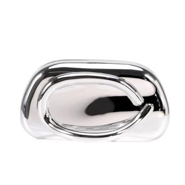 Imagem de PHILOMENA Bolsas de mão femininas de acrílico para noite com guidão de metal, bolsa tiracolo de ombro, festa de casamento casual, Prata