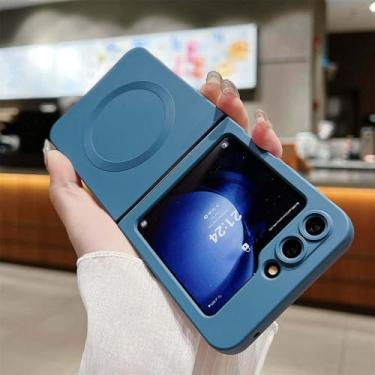Imagem de Capa magnética fosca de silicone líquido para Samsung Z Flip ZFlip 6 5 4 3 ZFLIP6 com carregamento sem fio, 3, para Z Flip3