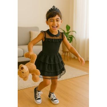 Imagem de Kit Fantasia Infantil Princesa Bruxinha Com Tiara Vestido Diversão Imaginação Personagem
