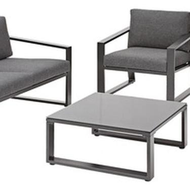 Imagem de Conjunto Para Jardim 4 Lugares Em Aluminio Cinza Com Mesa