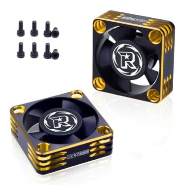 Imagem de Pacote com 2 ventoinhas de refrigeração RC 30 mm 28000RPM 8,4 V dissipador de calor ESC de alumínio para carro RC 1/8 1/10 1/12 escala 540 550 motor sem escovas (preto dourado)