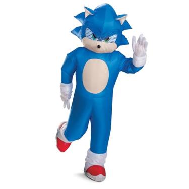 Imagem de Disguise Sonic Inflatable Costume for Adults, Official Sonic Movie 3 Inflating Costume Outfit with Fan, One Size