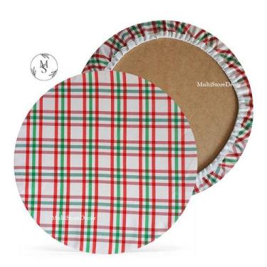 Imagem de 01 Capa de Sousplat Xadrez Cinza - 35 cm - Várias Cores e Estampas - S