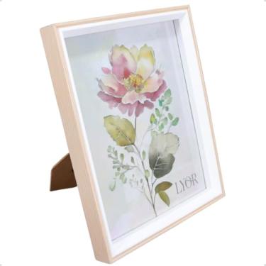 Imagem de Porta Retrato Decorativo de MDF Branco 20x25cm Moldura Profunda para Foto com Vidro