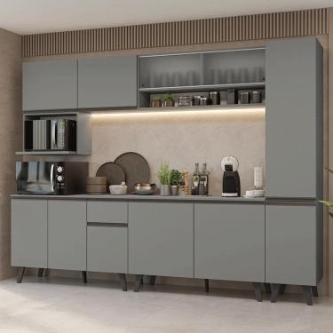 Imagem de Armário de Cozinha Completa 280 cm Cinza Nice Madesa 02