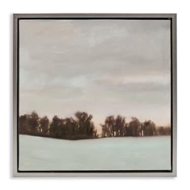 Imagem de Stupell Industries Arte de parede em tela flutuante com moldura cinza Sundown Snow Scene por Megan Lightell, 63 x 63 cm