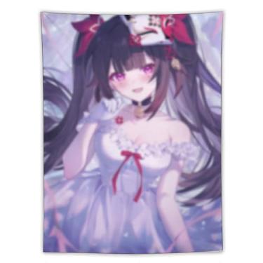 Imagem de LIEGBMEU Tapeçaria de biquíni sexy anime menina 152.4 cm x 203.2 cm interior exterior parede colcha arte decoração de tapeçaria caprichosa, AF430