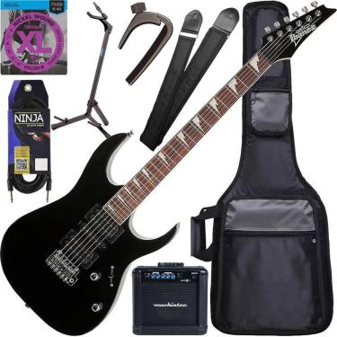 Imagem de Kit Guitarra Ibanez Gio Grg-170Dx Hsh Black Night Bkn Gx04