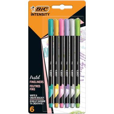 Imagem de Bic Canetas de ponta de feltro fino Intensity, pacote com 6