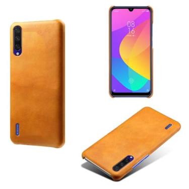 Imagem de Capa para Xiaomi A3,Proteção contra quedas,Casca de volta de cor sólida simples,Design de couro de imitação de plástico-Orange